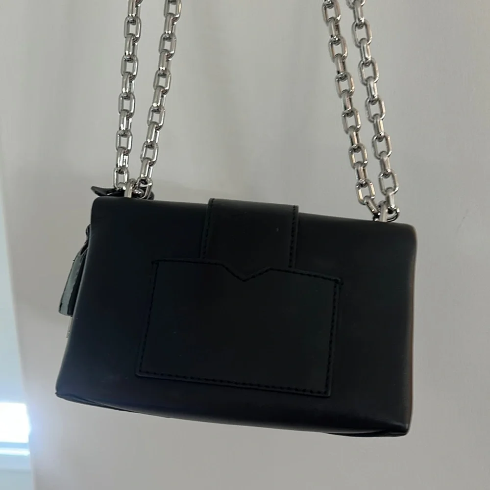 Michael Kors Black and Silver Crossbody Bag with Studded Details